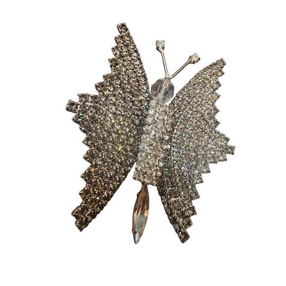 Amazing Signed CASTLECLIFF Rhinestone Butterfly Brooch (A4596) - Picture 1 of 5